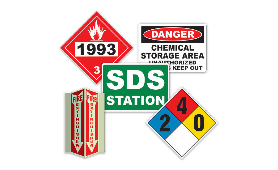 hazardous chemical storage area sign