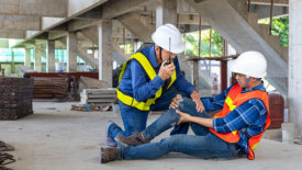 worker with knee injury