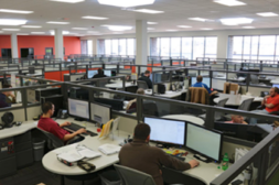 Interior view of open-plan offices