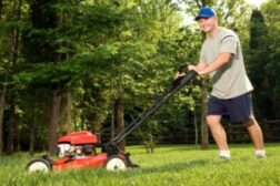 Hand safety while lawnmowing